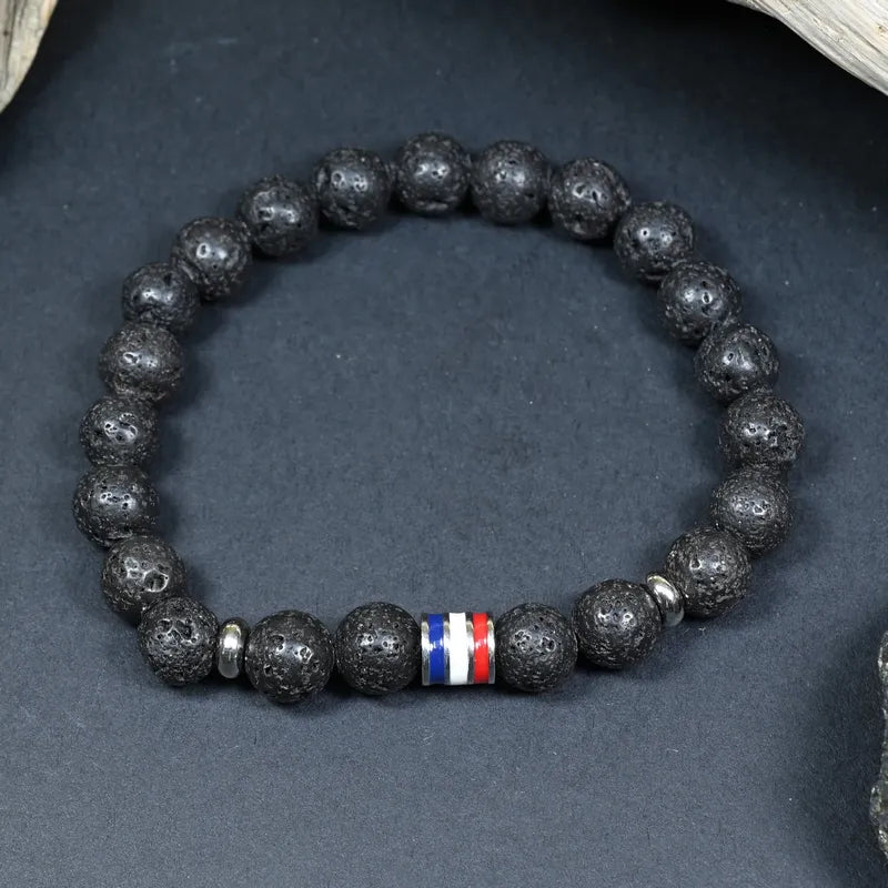 Bracelet Homme Pierre de Lave - Force, Ancrage & Identité France