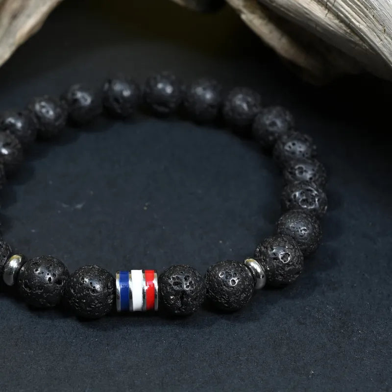 Bracelet Homme Pierre de Lave - Force, Ancrage & Identité France
