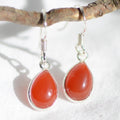 Boucles d'oreilles "Ancrage Doux" en Cornaline Goutte (Argent 925)