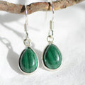 Boucles d'oreilles "Paix" en Malachite Goutte (Argent 925)