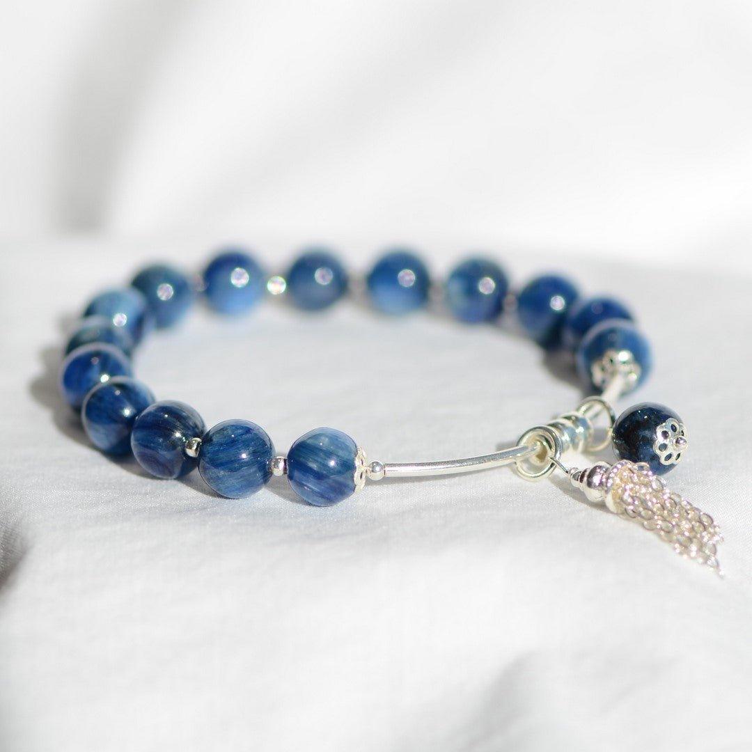 Bracelet Accord" en Cyanite & Argent 925- Pièce Bijouterie - lespierresdubienetre