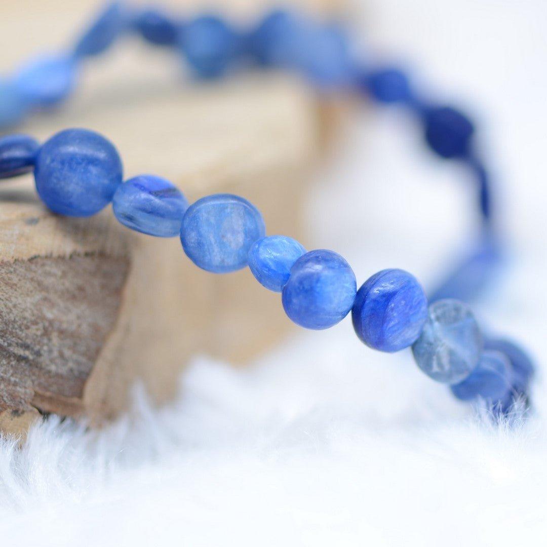 Bracelet "Accord" en Cyanite Bleue Roulé - lespierresdubienetre