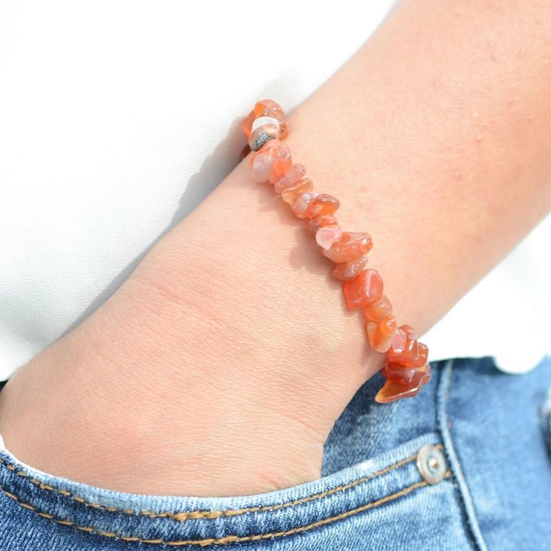 Bracelet "Ancrage Doux" en Cornaline Chip - lespierresdubienetre