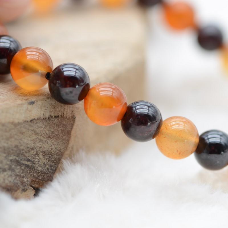 Bracelet "Ancrage et Assurance" Mix en Cornaline et Grenat - lespierresdubienetre
