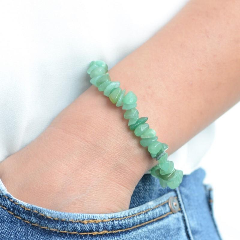 Bracelet "Tranquillité" en Aventurine Chip - lespierresdubienetre