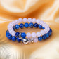 Bracelet "Couple" en Quartz Rose et Lapis Lazuli - Aimant