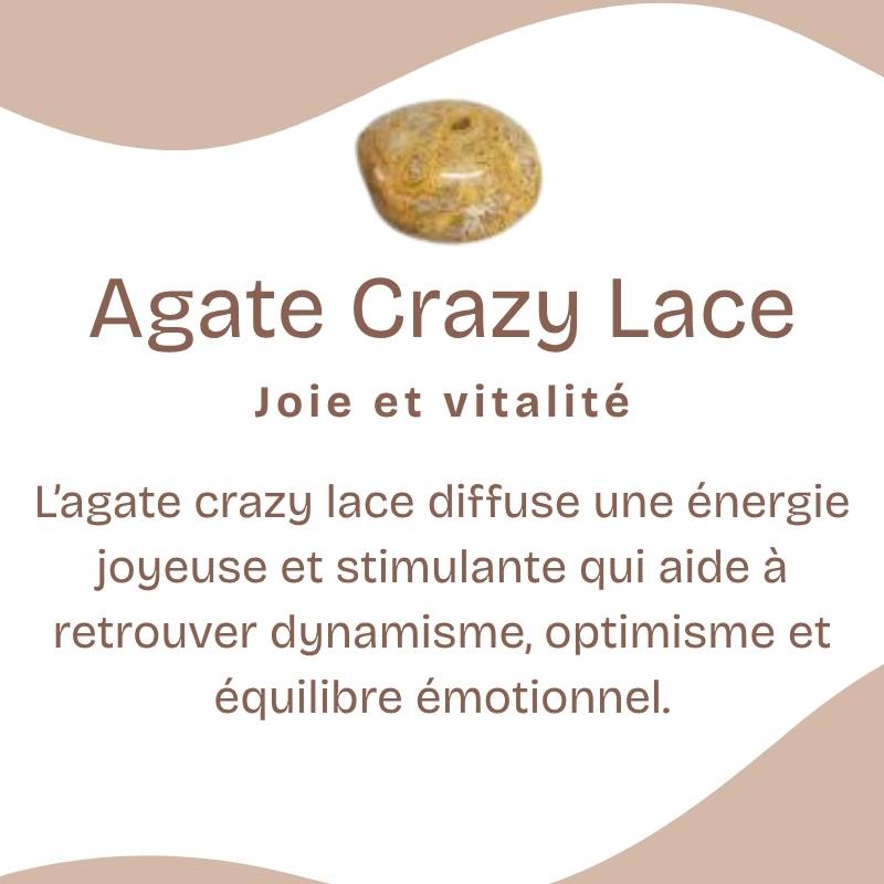 Bracelet roulé "Joie" en Agate Crazy Lace