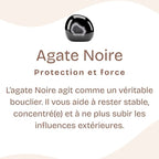 Pendentif "Force Mentale" Coeur en Agate Noire