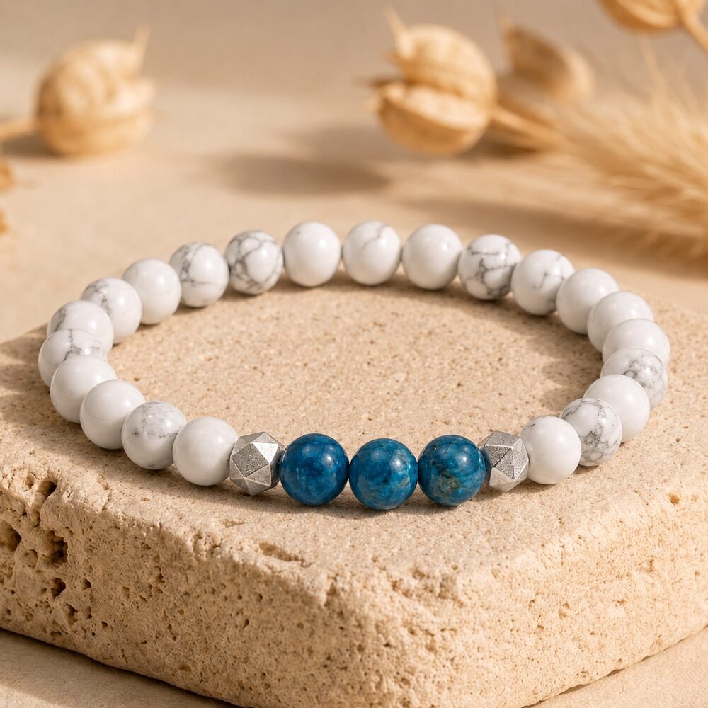 Bracelet "Minceur" En Apatite et Howlite