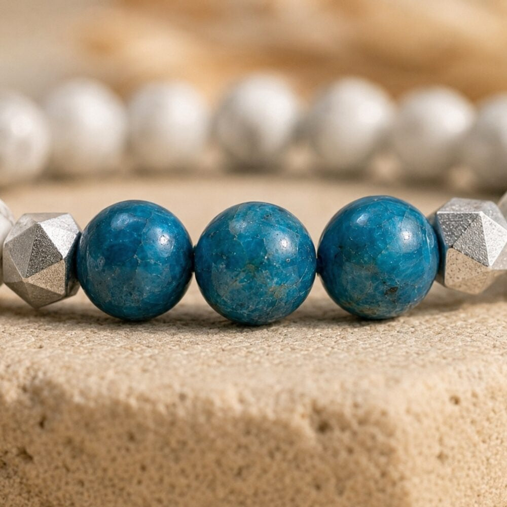 Bracelet "Minceur" En Apatite et Howlite