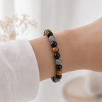 Bracelet "Confiance et Protection" Mix en Labradorite, Œil de Tigre & Tourmaline Noire