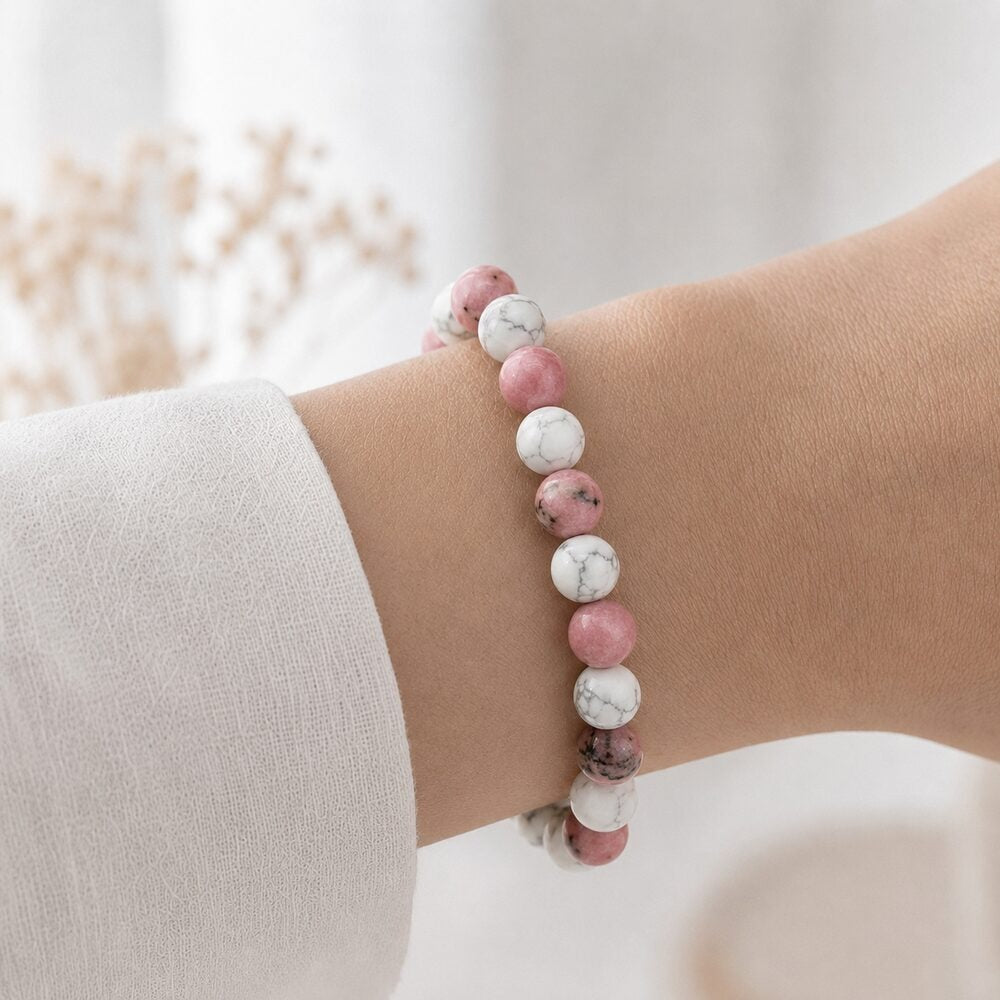Bracelet "Ménopause" Mix en Rhodonite & Howlite