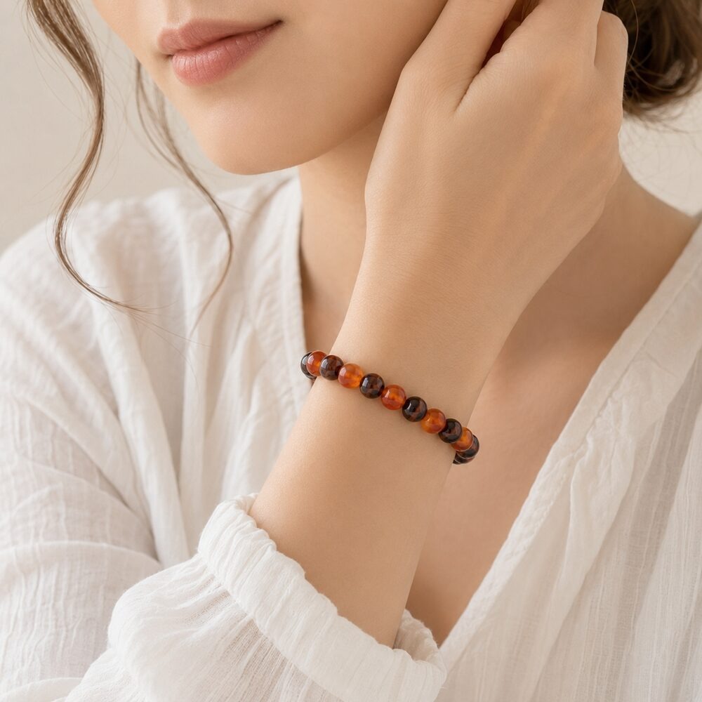 Bracelet "Confiance en soi" Mix en Oeil de Taureau & Cornaline