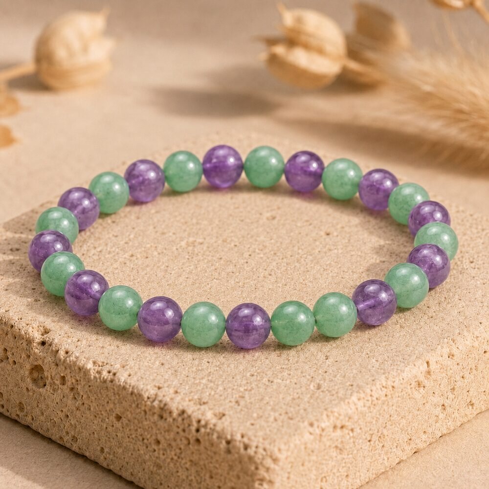 Bracelet "Bien-Être" Mix en Améthyste et Aventurine