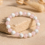 Bracelet "Anti-Stress" Mix en Howlite & Quartz Rose