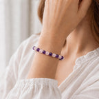 Bracelet "Grossesse" Mix en Améthyste et Quartz Rose