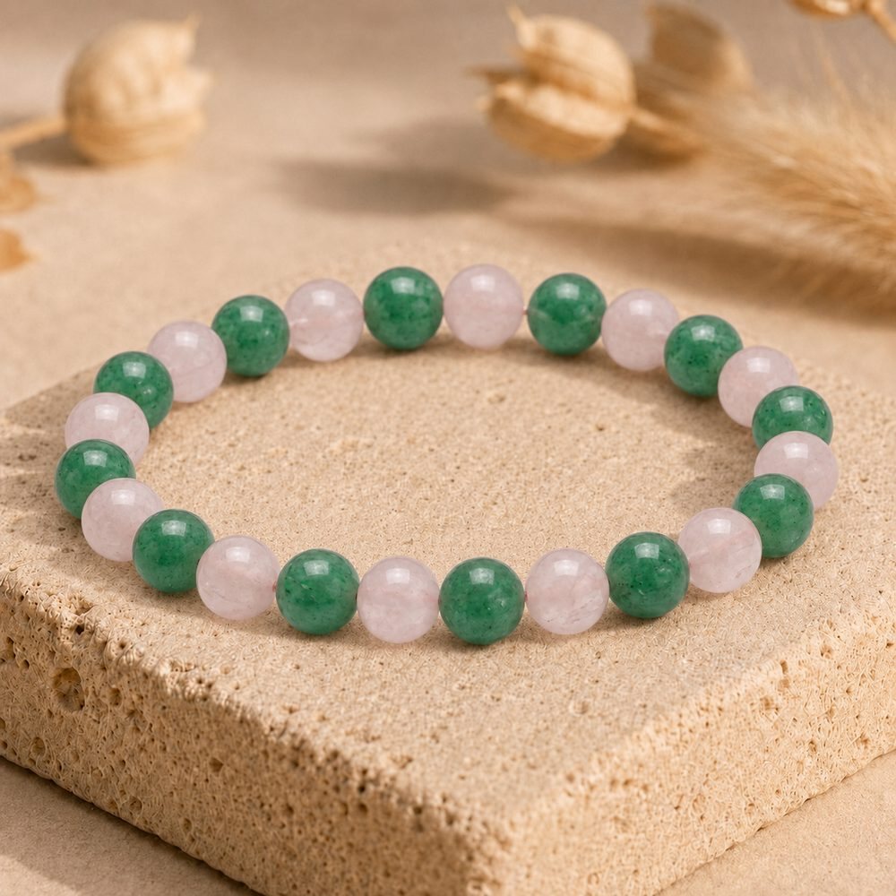 Bracelet "Bien-Être" Mix en Quartz Rose et Aventurine