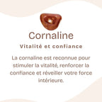 Bracelet "Ancrage Doux" en Cornaline (Coeur en Quartz)