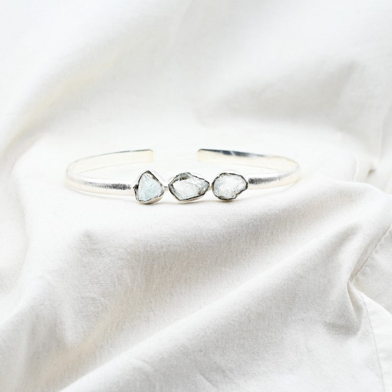 [PIÈCE EXTREMEMENT RARE] Bracelet en Aigue Marine AAA Argent REF:AI1