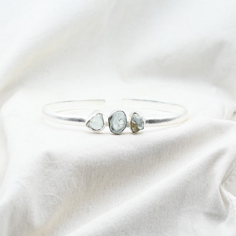 [PIÈCE EXTREMEMENT RARE] Bracelet en Aigue Marine AAA Argent REF:AI2