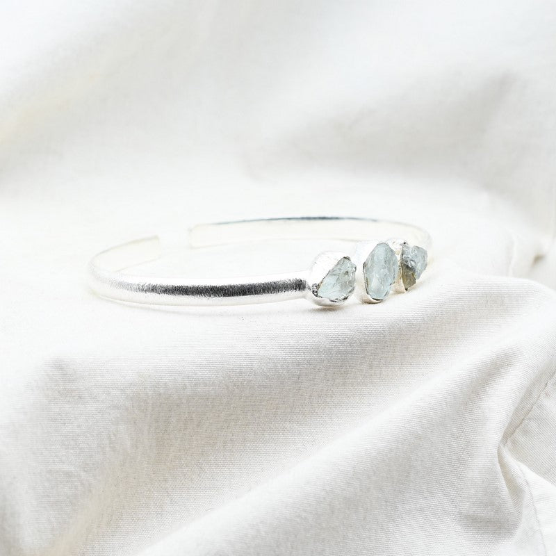 [PIÈCE EXTREMEMENT RARE] Bracelet en Aigue Marine AAA Argent REF:AI2
