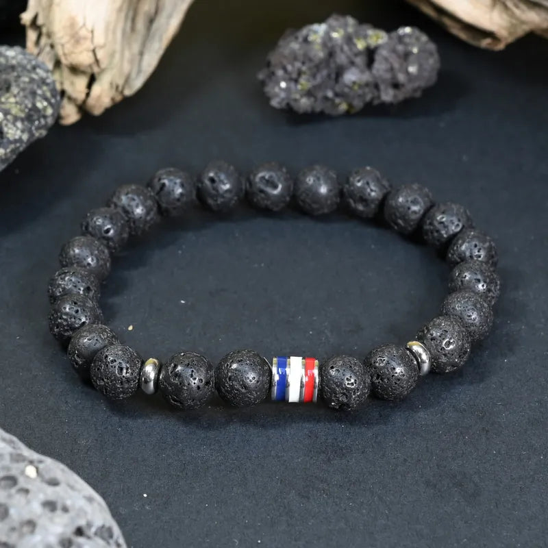 Bracelet Homme Pierre de Lave - Force, Ancrage & Identité France