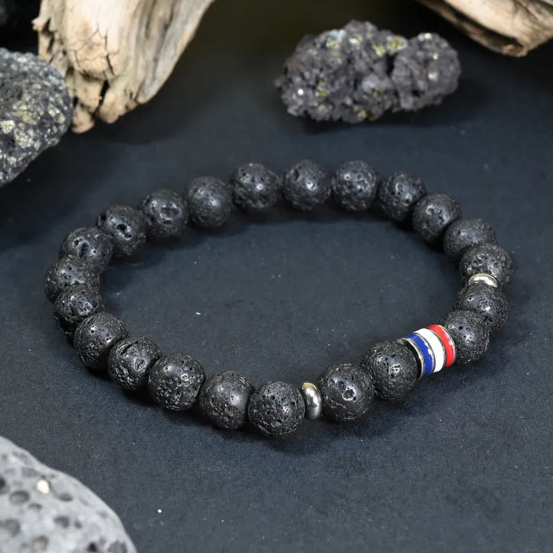 Bracelet Homme Pierre de Lave - Force, Ancrage & Identité France