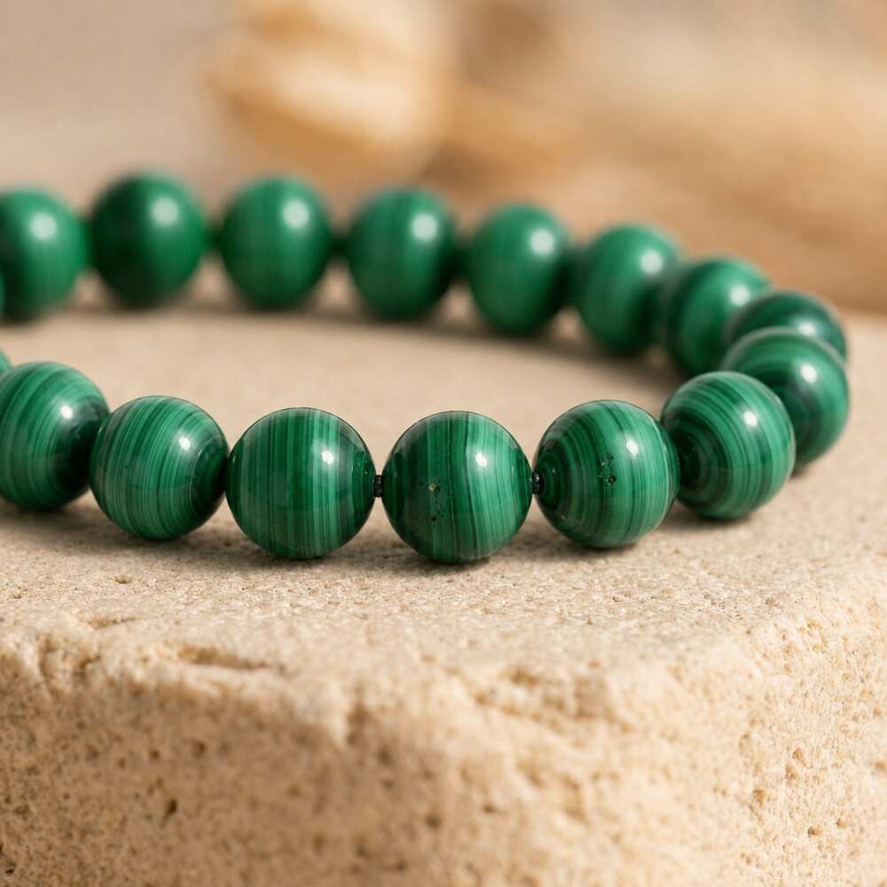 Bracelet "Paix" en Malachite