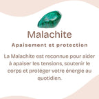 Bracelet "Paix" en Malachite Chip