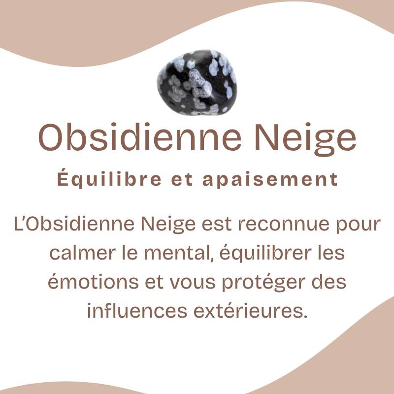 Bracelet "Spontanéité" en Obsidienne Neige
