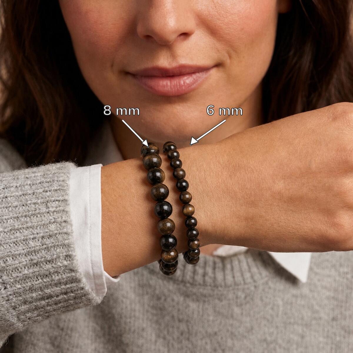 Bracelet "Bouclier" en Obsidienne Dorée