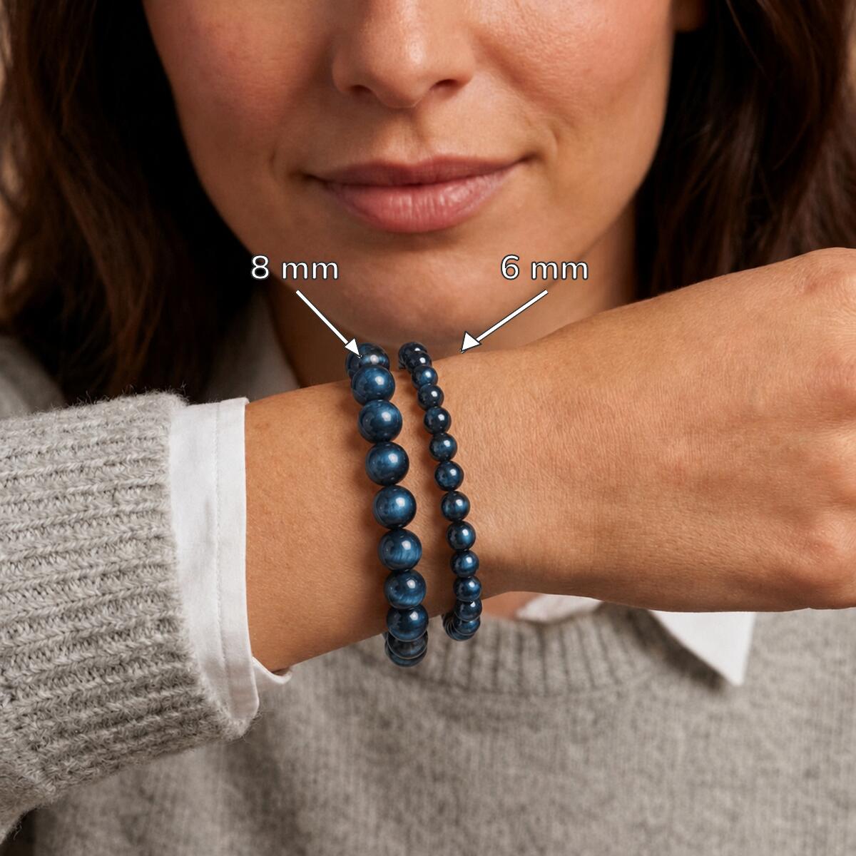 Bracelet "Confiance" en Oeil-de-Tigre Bleu