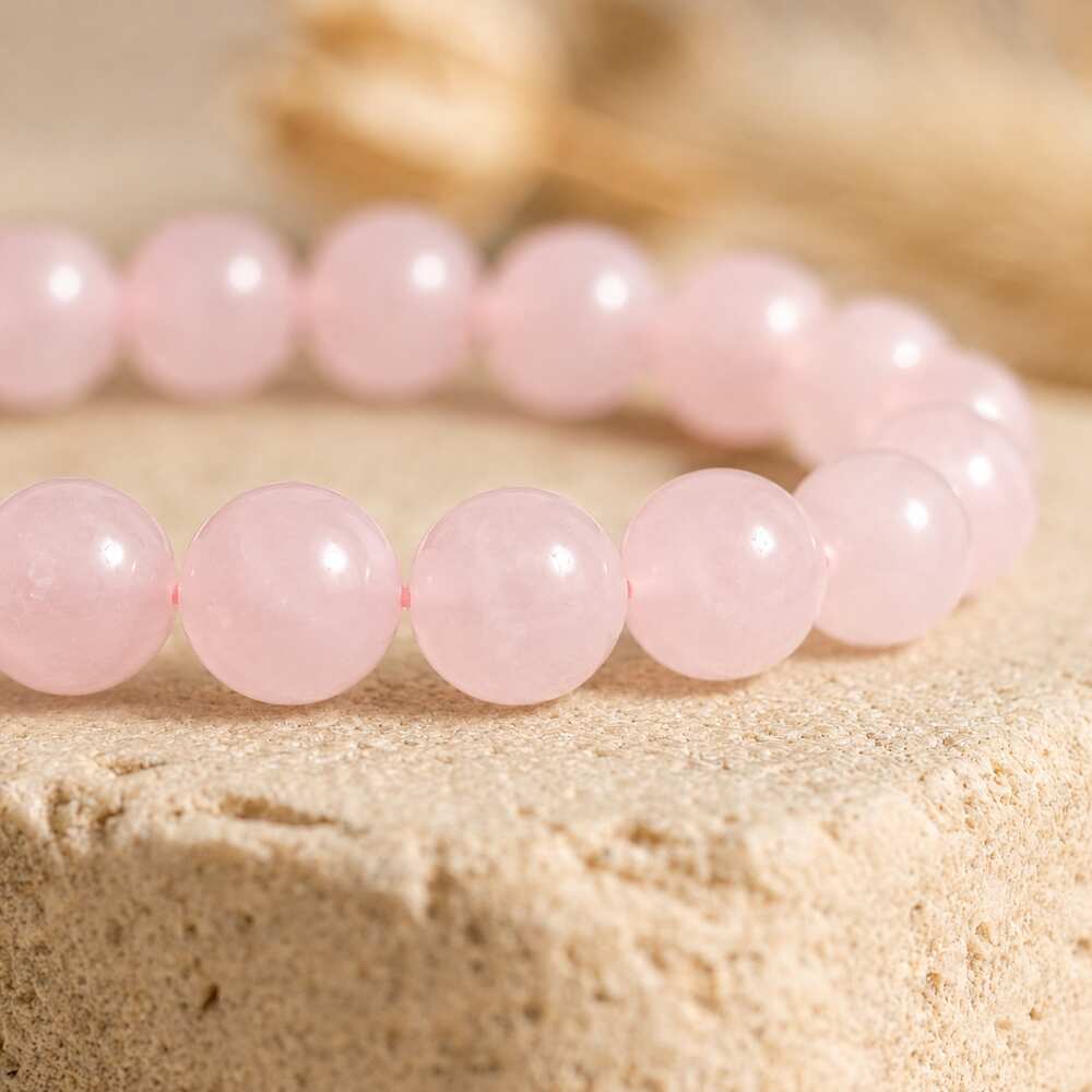 Bracelet "Amour" en Quartz Rose