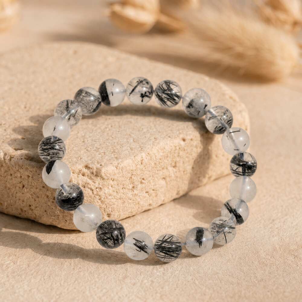 Bracelet "Purification et Protection" en Quartz & Tourmaline Noire