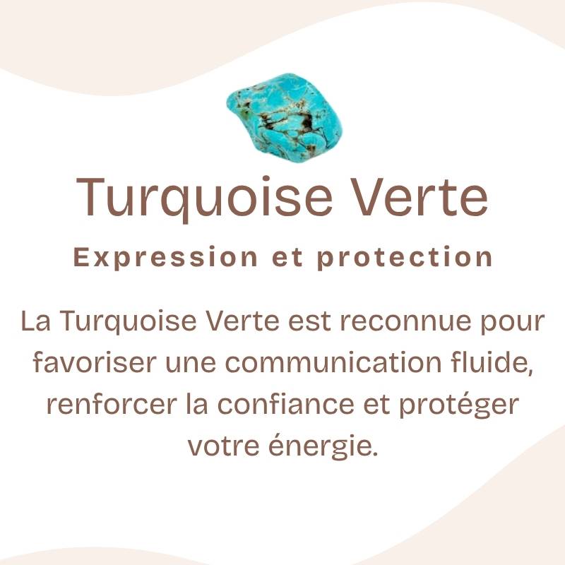 Bracelet "Positif" en Turquoise Verte (Coeur en Quartz)