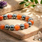 Bracelet "Anti-Fatigue" Mix en Cornaline & Hématite
