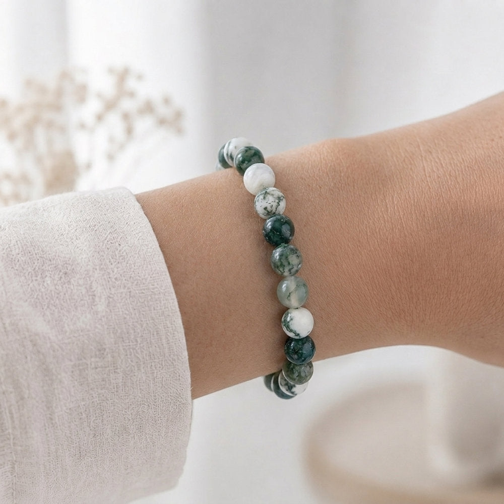 Bracelet "Vibration" en Agate Arbre
