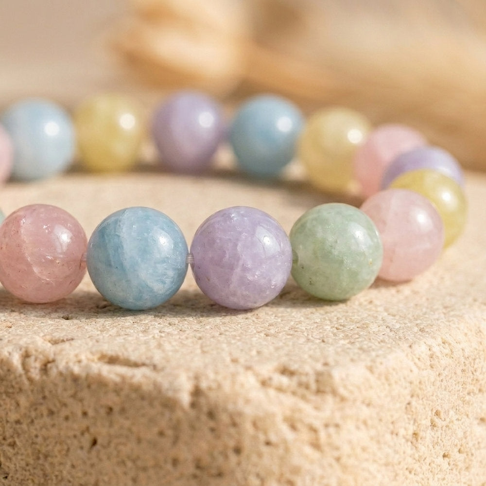 Bracelet "Attirance" en Morganite & Aigue-Marine