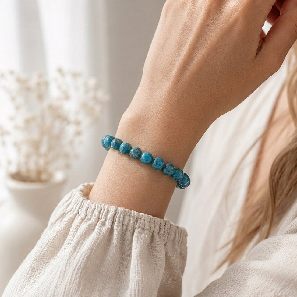 Bracelet "Motivation" en Apatite Bleue