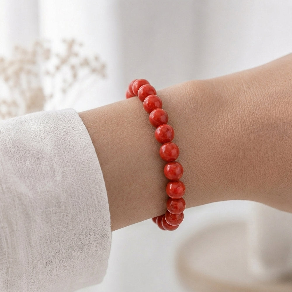 Bracelet "Intuition" en Corail Rouge
