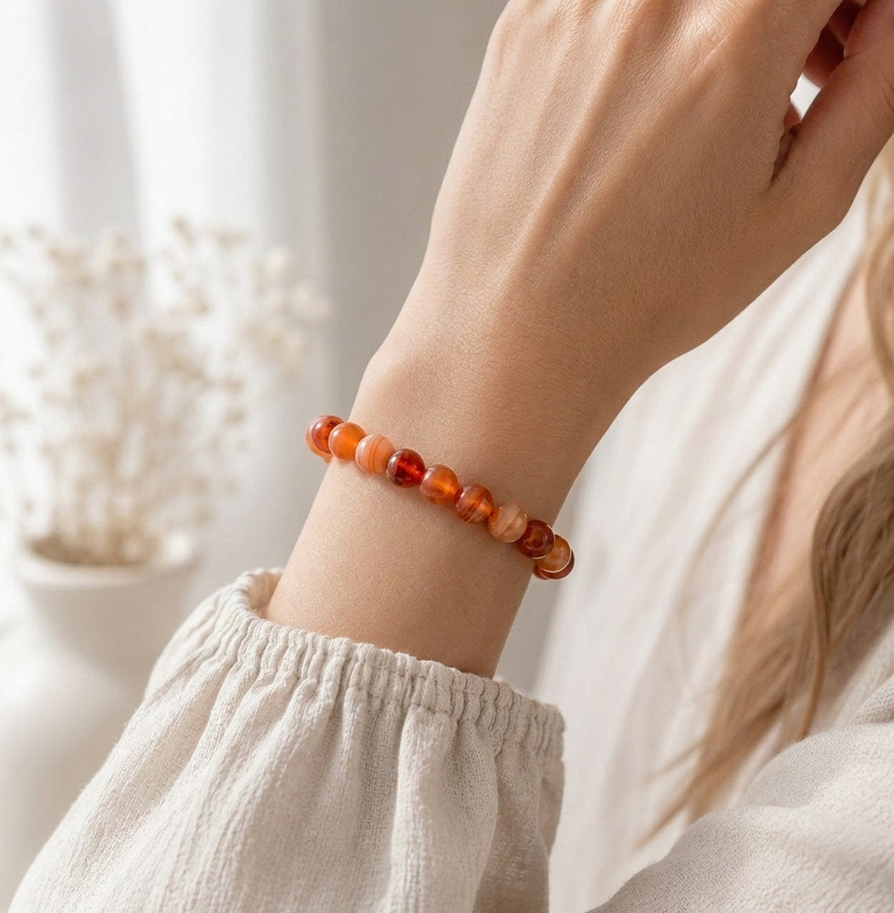 Bracelet "Ancrage Doux" en Cornaline