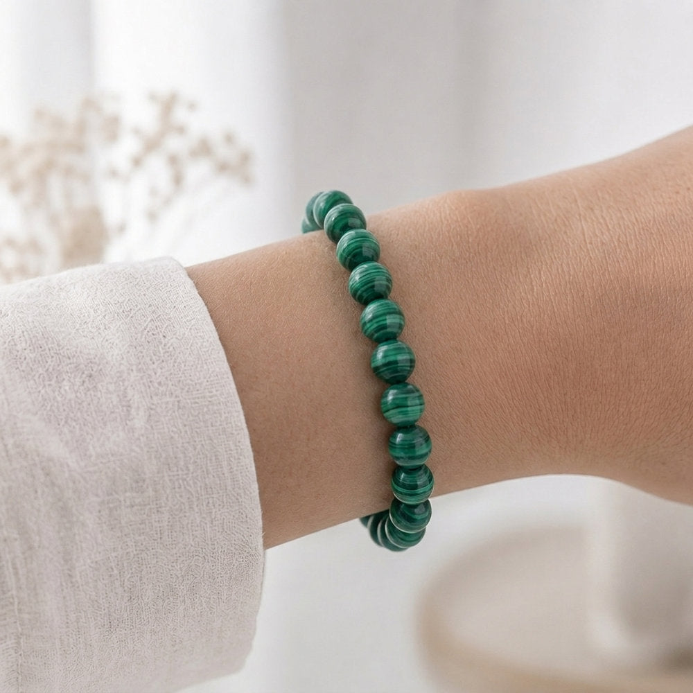 Bracelet "Paix" en Malachite