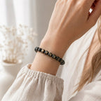 Bracelet "Bouclier" en Obsidienne Dorée