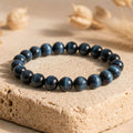 Bracelet "Confiance" en Oeil-de-Tigre Bleu