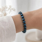 Bracelet "Confiance" en Oeil-de-Tigre Bleu