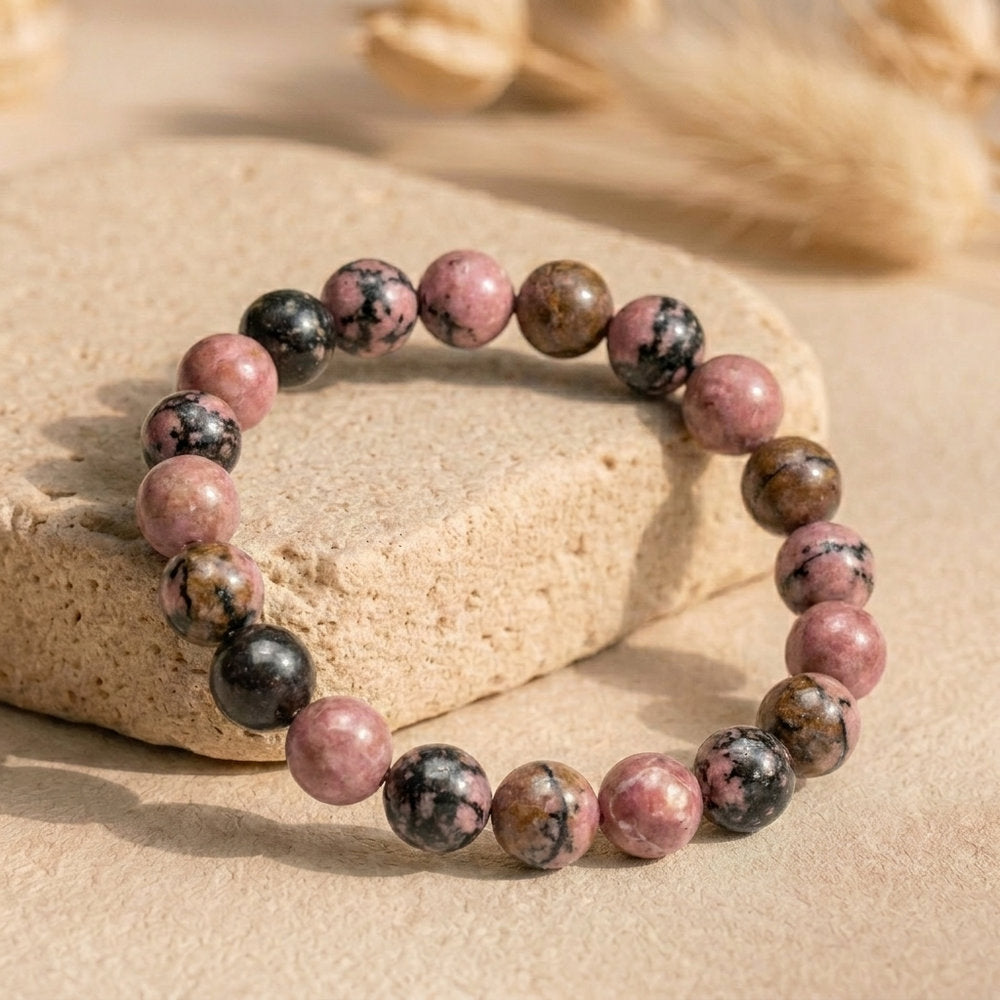 Bracelet "Soin" en Rhodonite De Madagascar