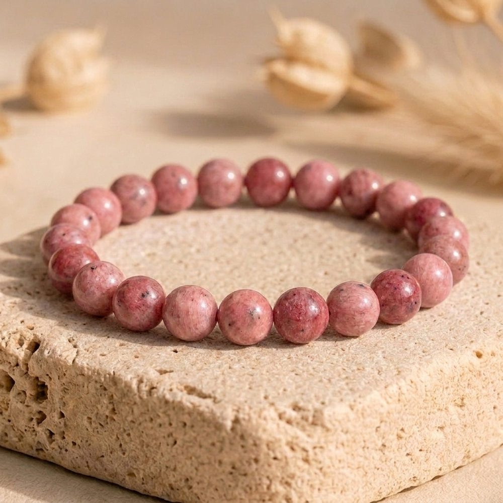 Bracelet "Soin" en Rhodonite D'Australie