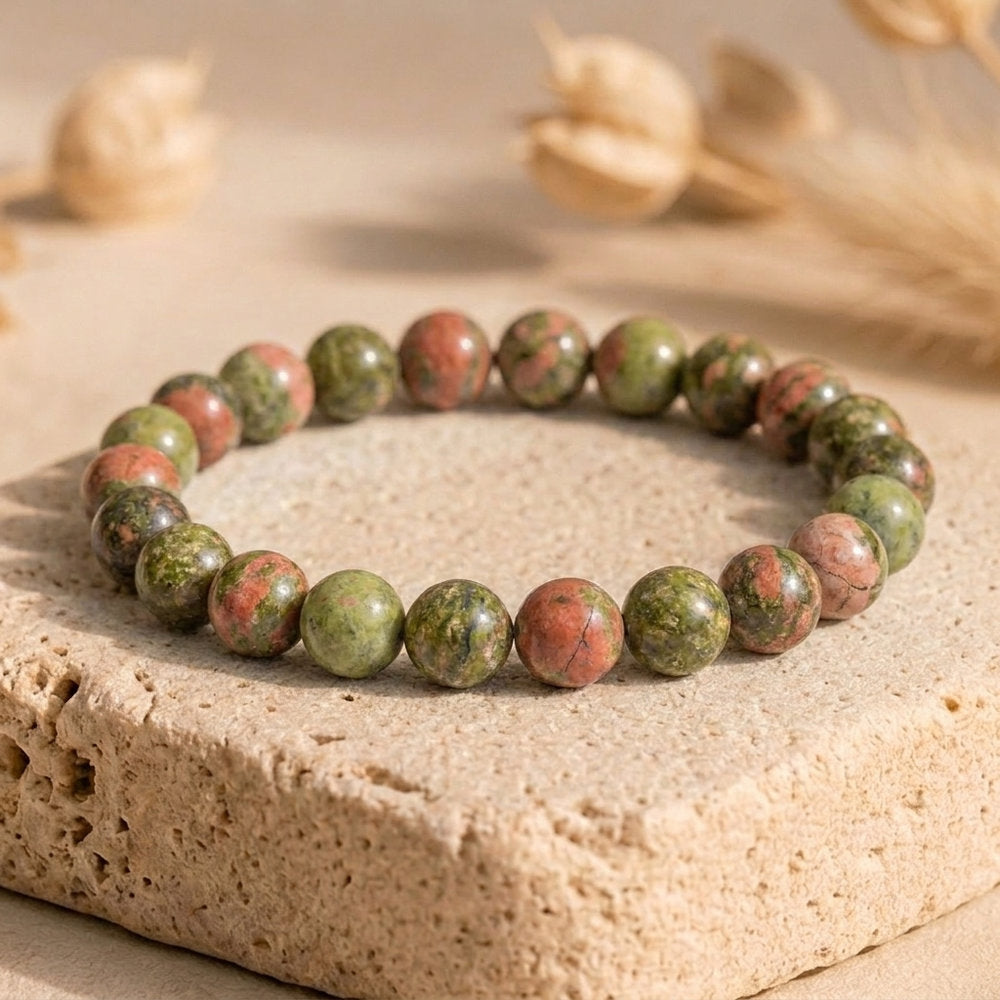Bracelet "Apprentissage" en Unakite