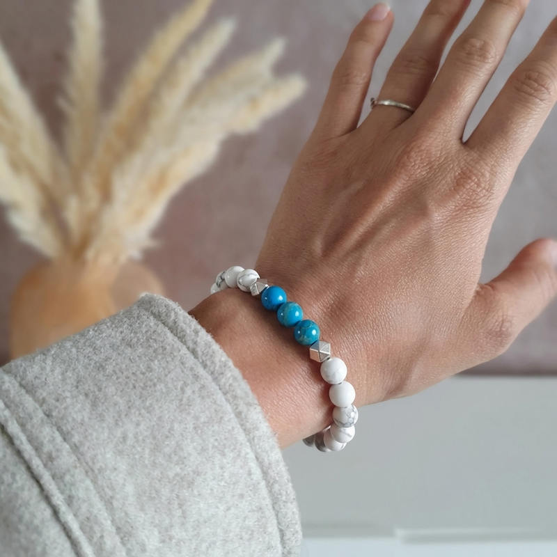 Bracelet "Minceur" En Apatite et Howlite