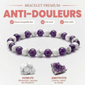 Bracelet "Anti-douleurs" en Howlite & Améthyste